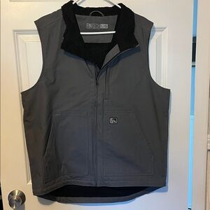 Men’s Heavy Weight Gray Vest with Black fleece lining